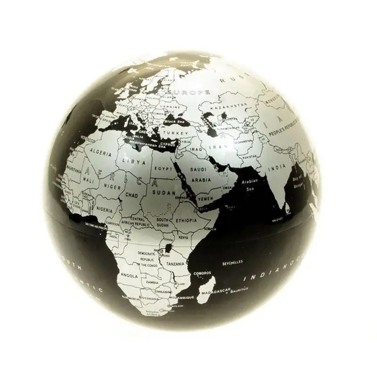 کره زمین چرخان رنگ مشکی نقره ای