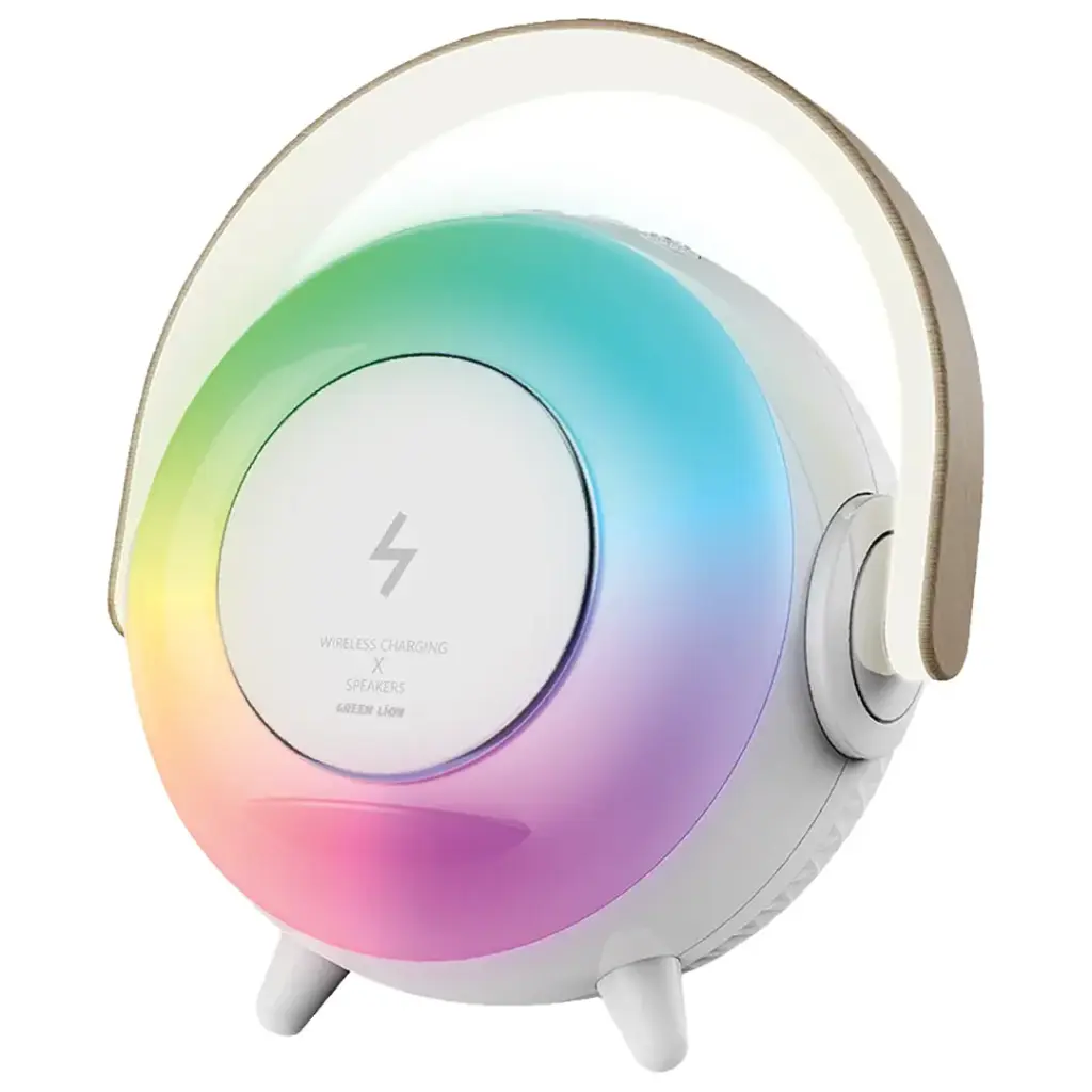 اسپیکر، چراغ رومیزی و شارژر وایرلس گرین لاین Green Lion Uranus Bluetooth Speaker with Table Lamp