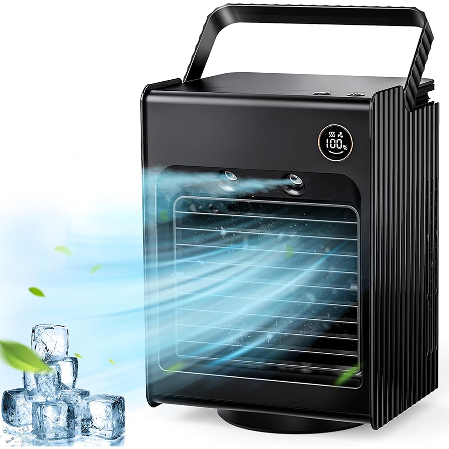 کولر رو میزی مه پاش دار Porodo مدل Air & Mist Portable Cooling Fan With Night Light