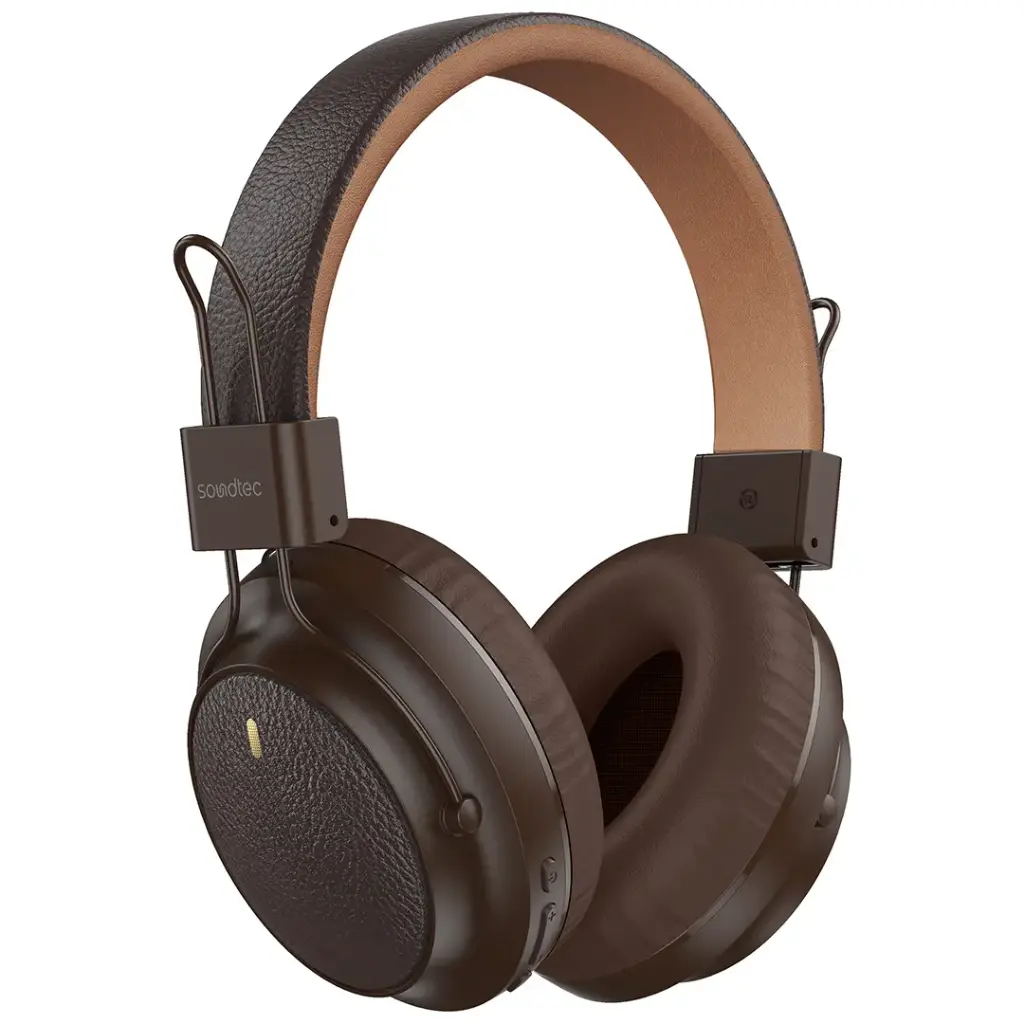 هدفون بی‌سیم پرودو مدل Porodo Soundtec Leather-Finish Wireless Stereo Headphone