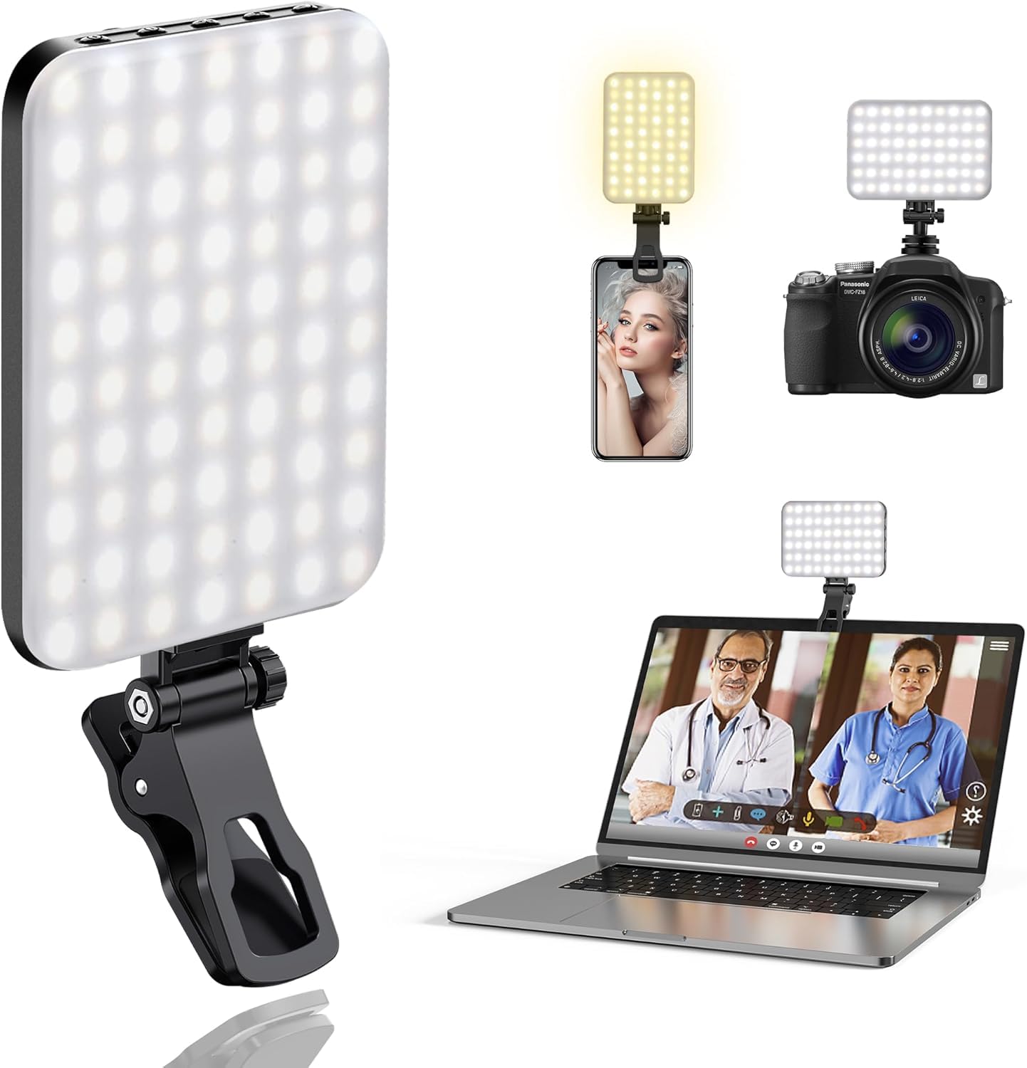 چراغ سلفی فوق‌ باریک Yesido DH12 | نور ثابت 120 LED با باتری 3000mAh