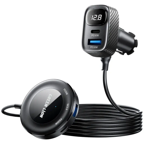 شارژر فندکی 5 در 1 گرین لاین مدل Green Lion Multiport Car Charger Kit 80W
