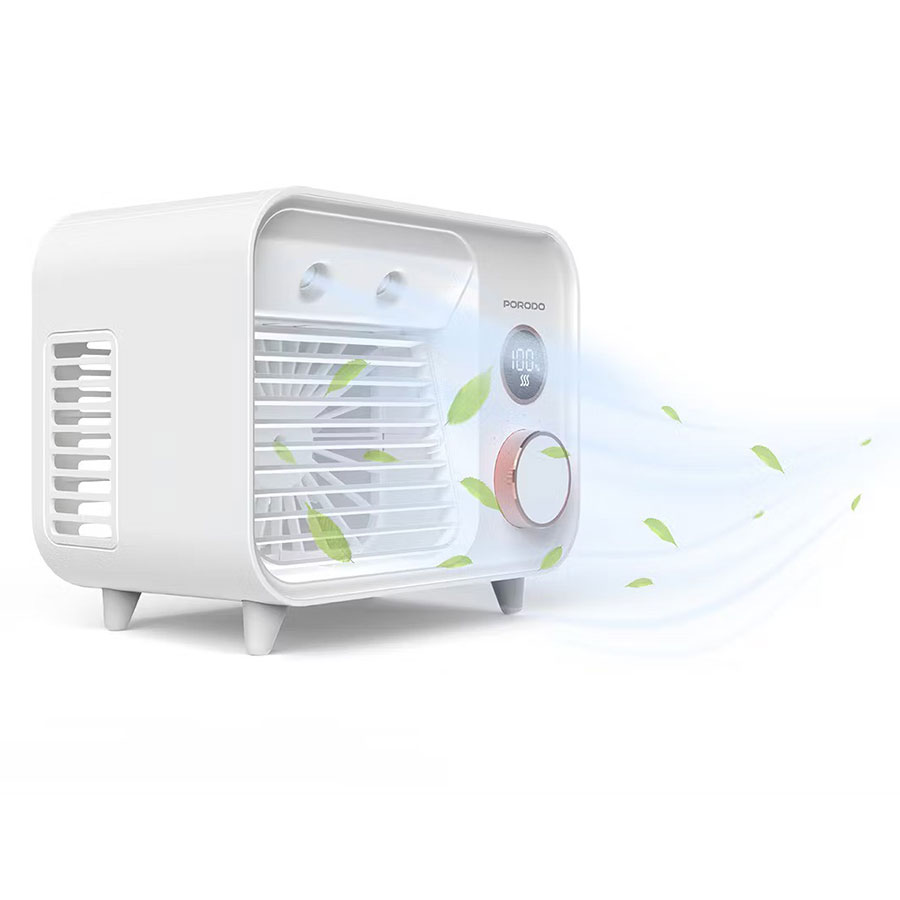 پنکه شارژی مه پاش رومیزی پرودو Porodo Mini Mist Fan Desktop Air Cooler