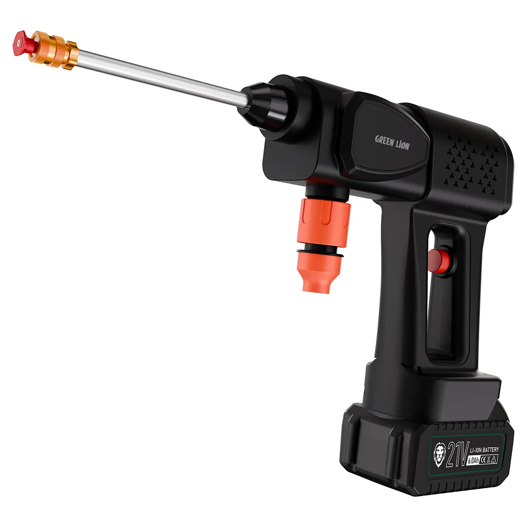 کارواش شارژی گرین لاین مدل Green Lion 21V Cordless Pressure Wash Gun | موتور ۲۴۰ وات ، فشار ۳۶ بار و باتری قدرتمند ۶۰۰۰ میلی‌آمپرساعت