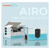 پمپ باد خودرو دوکاره شارژی و فندکی Porodo Blue Airo | فشار 140 PSI، خاموشی خودکار و LED