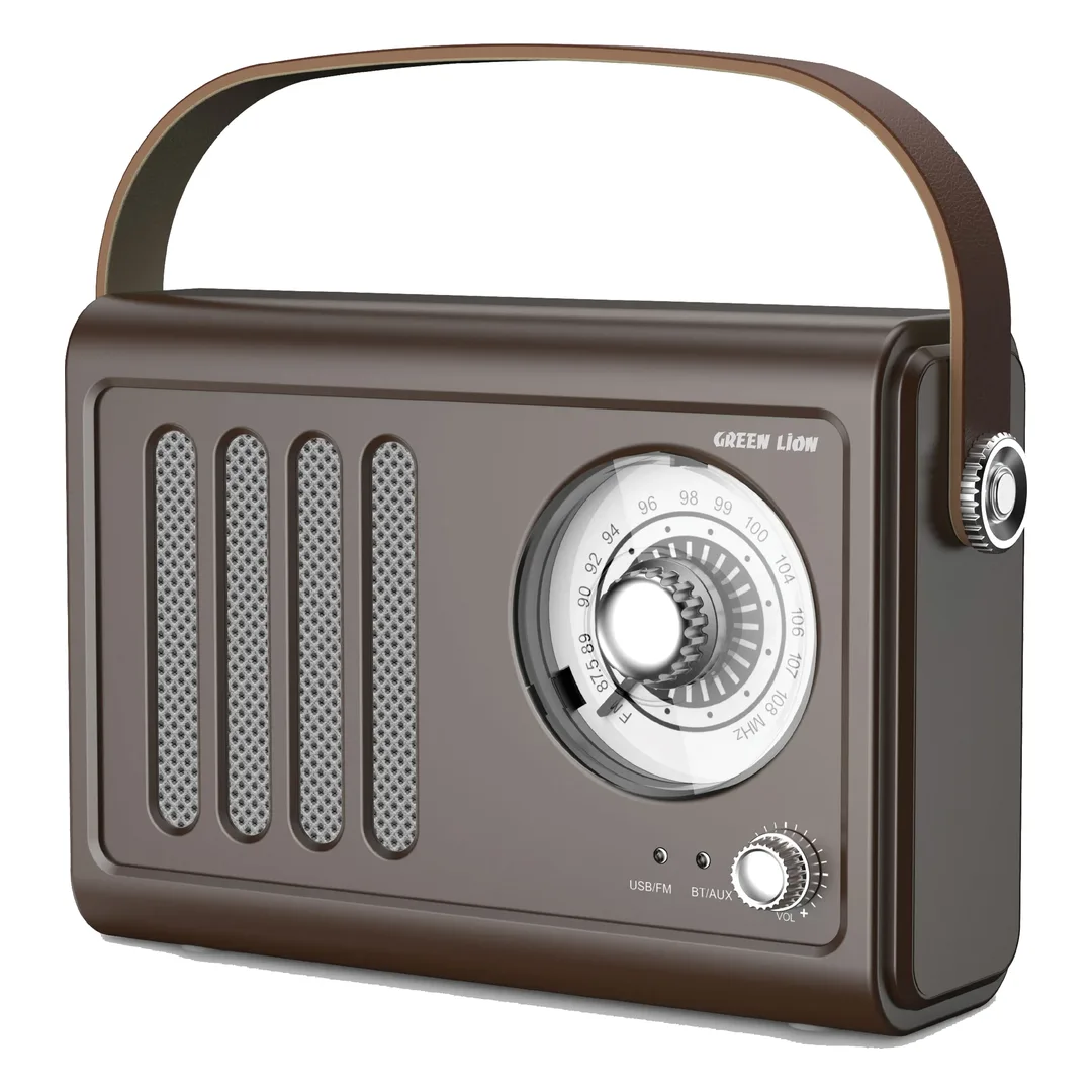 اسپیکر بلوتوثی رادیویی Green Lion Vintage Radio | بلوتوث 5.3، AUX، USB و باتری 1500 میلی‌آمپرساعت