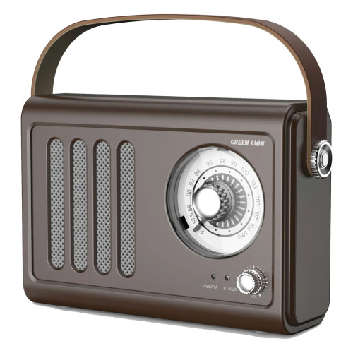 اسپیکر بلوتوثی رادیویی Green Lion Vintage Radio | بلوتوث 5.3، AUX، USB و باتری 1500 میلیآمپرساعت