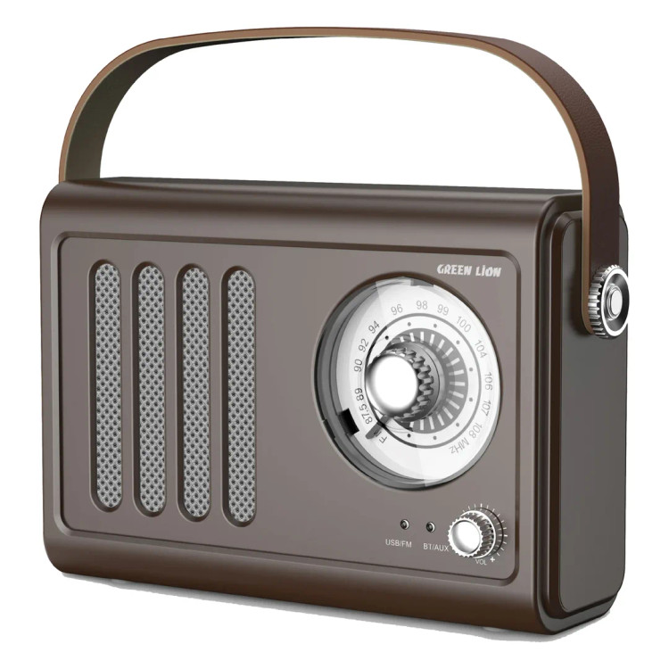 اسپیکر بلوتوثی رادیویی Green Lion Vintage Radio | بلوتوث 5.3، AUX، USB و باتری 1500 میلیآمپرساعت