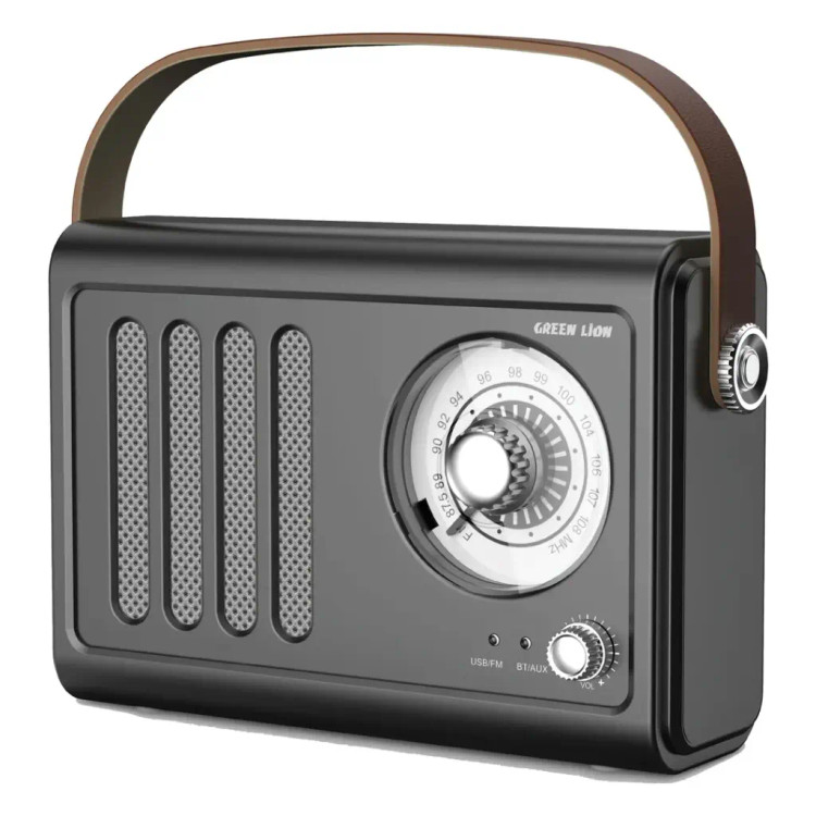 اسپیکر بلوتوثی رادیویی Green Lion Vintage Radio | بلوتوث 5.3، AUX، USB و باتری 1500 میلیآمپرساعت