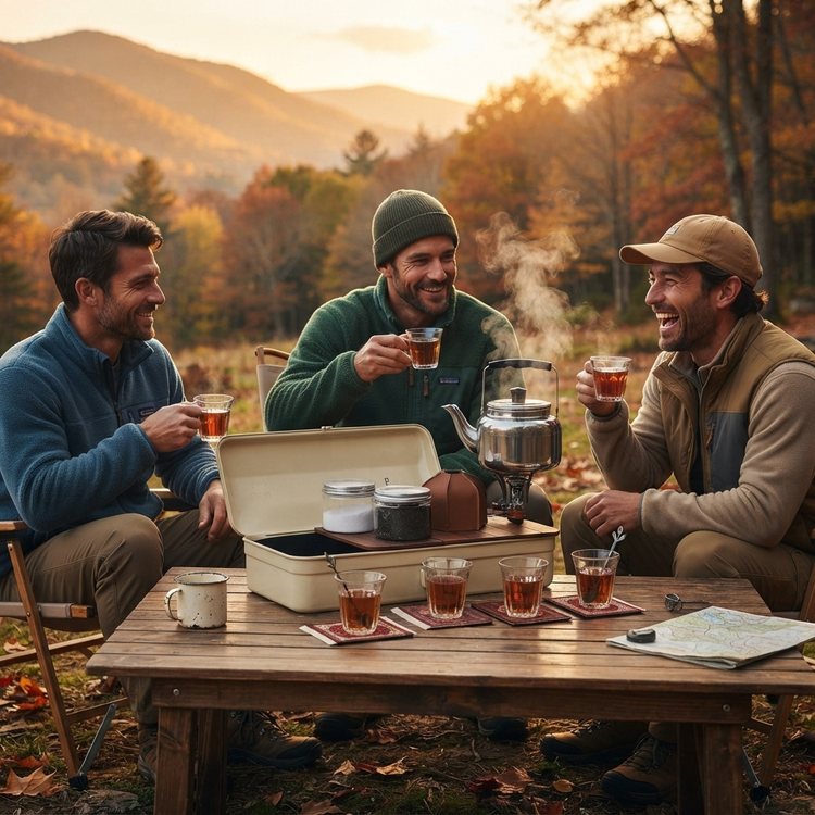 ست چای خوری سفری و کمپینگ BLUE FIRE Camping Tea Set | پکیج کامل همراه با باکس لوکس فلزی