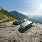 پاوربانک خورشیدی و مگسیف Green Lion مدل Solar Flex ظرفیت 20000mAh | مقاوم با استاندارد IP65، شارژ سریع 22.5 وات و بیسیم 15 وات