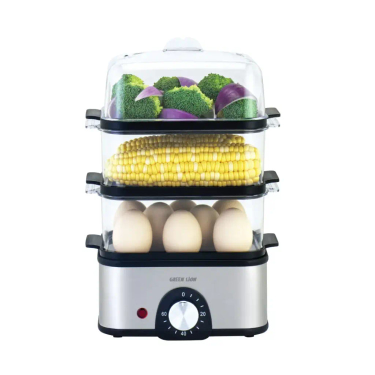 تخممرغپز و بخارپز ۳ طبقه گرین لاین مدل Green Lion 3-Tier Egg Cooker 500W | همراه رژیمی ورزشکاران و خانوادهها