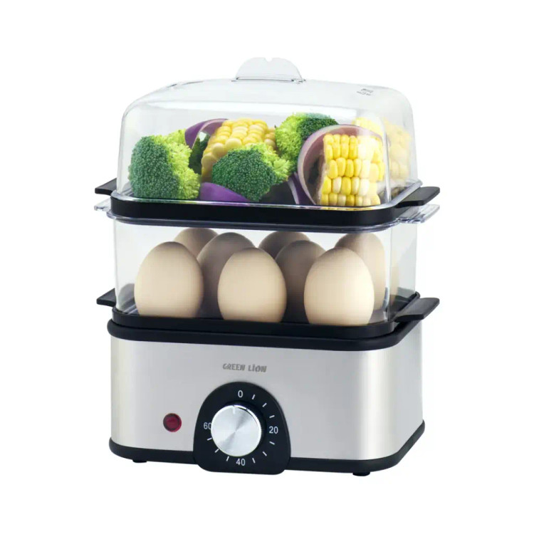 تخممرغپز و بخارپز ۳ طبقه گرین لاین مدل Green Lion 3-Tier Egg Cooker 500W | همراه رژیمی ورزشکاران و خانوادهها