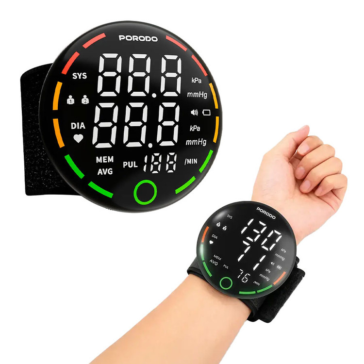 فشارسنج دیجیتال مچی Porodo مدل LiveOn | حافظه دو کاربره و شارژی ، دارای نمایشگر LED و هشدار ضربان نامنظم