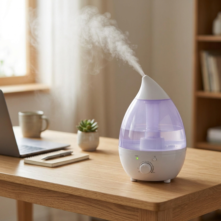 بخور سرد و رطوبتساز قطرهای Humidifier LED Ultrasonic با آرومادیفیوزر و مخزن ۱.۳ لیتری