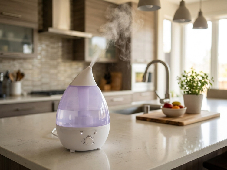 بخور سرد و رطوبتساز قطرهای Humidifier LED Ultrasonic با آرومادیفیوزر و مخزن ۱.۳ لیتری